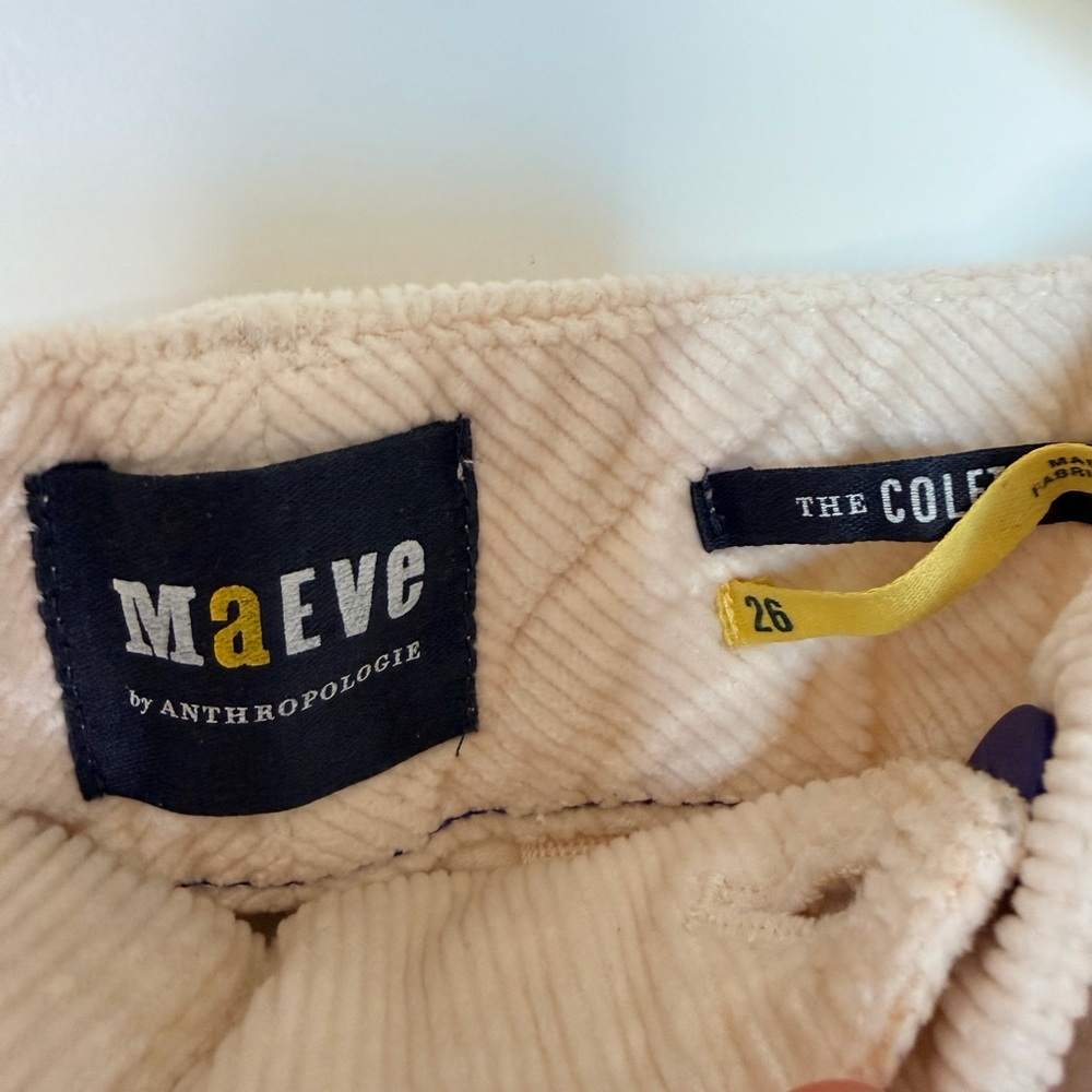 Anthropologie Maeve Colette Corduroy Pants in Soft Cream - Picture 5 of 5
